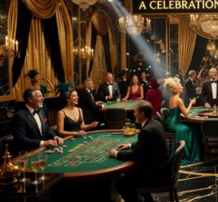 Tematyczny wieczór w klimacie Las Vegas z dekoracjami kasynowymi